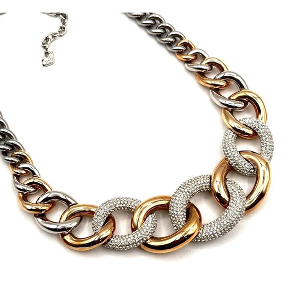 Swarovski Silver and Rose Gold Chain Necklace - Picture 3 of 14